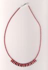 SOLD Red necklace with beaded &quot;frill&quot;