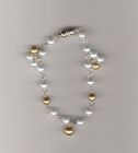 White and gold &quot;pearl&quot; chain bracelet